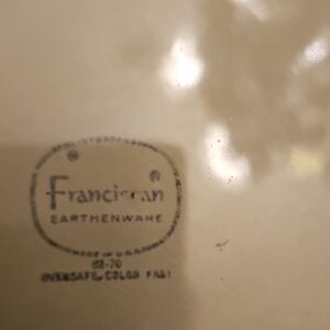 Franciscan Cream And Green Earthenware Oval Divided Serving Dish